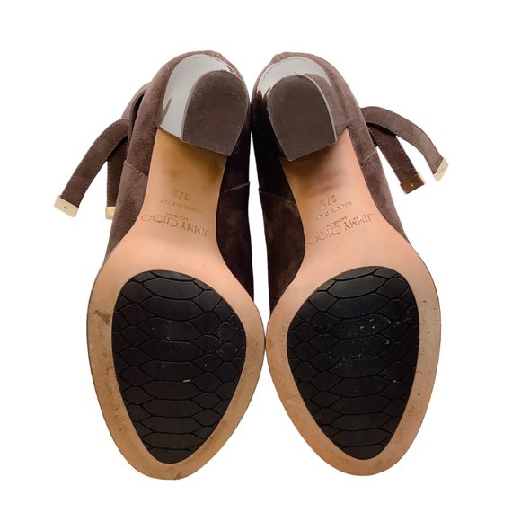 Jimmy Choo Chocolate Brown Suede Tie Detail Ankle Boots/Booties - Picture 6 of 6
